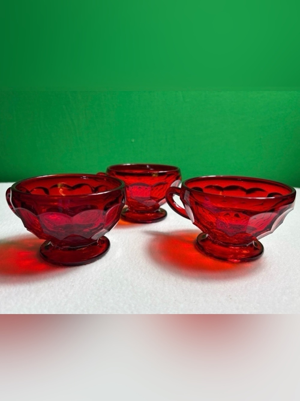Vintage Georgian Ruby Footed Cups-3 Cups Available